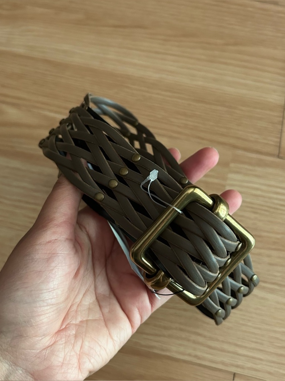 NWT Chaps Black Brown Golden Belt Medium